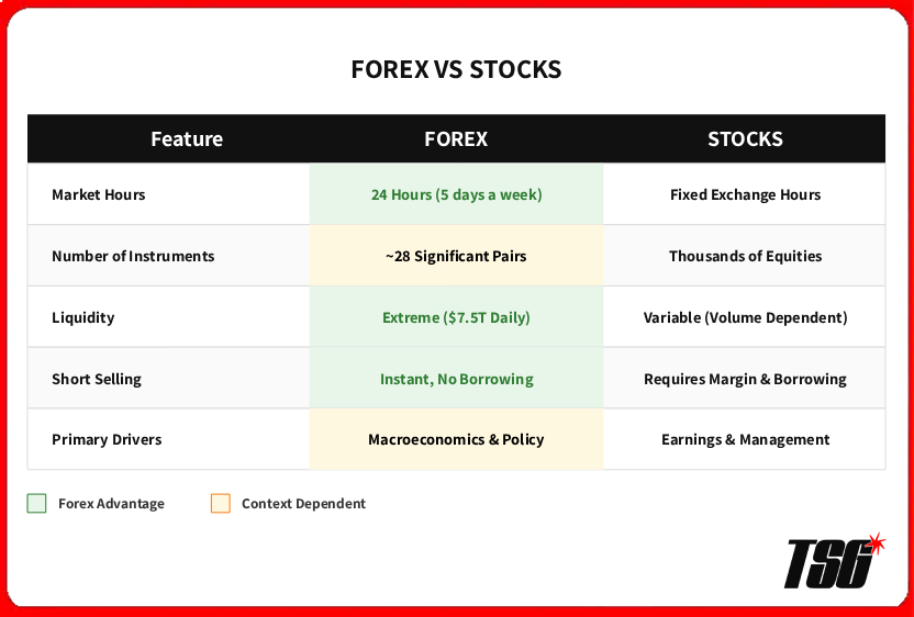 Forex vs Stocks Comparison